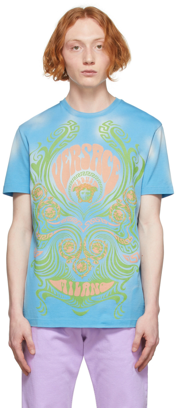 conjunctie Cornwall Verplaatsing Versace: Blue Medusa Music T-Shirt | SSENSE