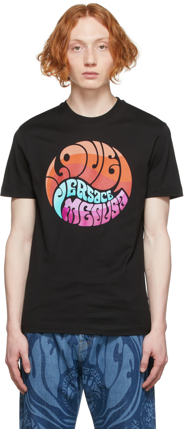Ssense Abbigliamento Top e t-shirt T-shirt T-shirt a maniche corte Kids Black Medusa T-Shirt 