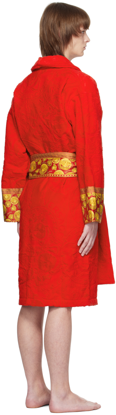 Versace Red Barocco Bath Robe