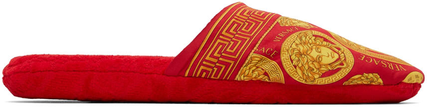 Versace Red Medusa Amplified Slippers