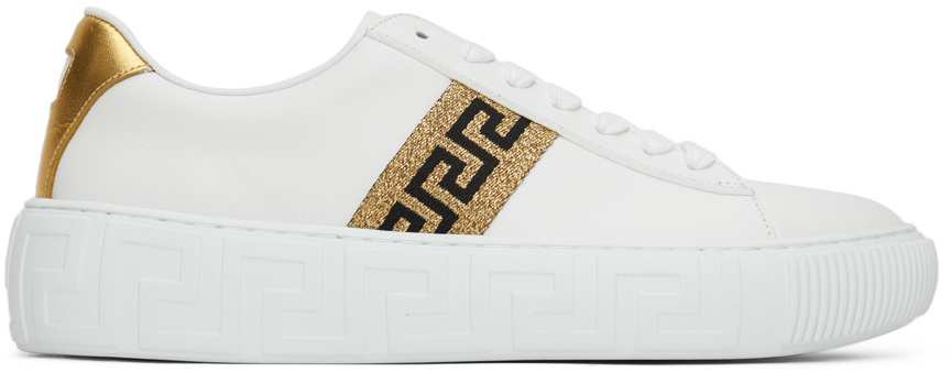 Versace: White Greca Sneakers | SSENSE
