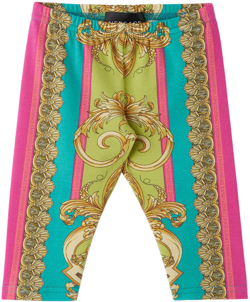 Versace Baby Multicolor Barocco Goddess Leggings
