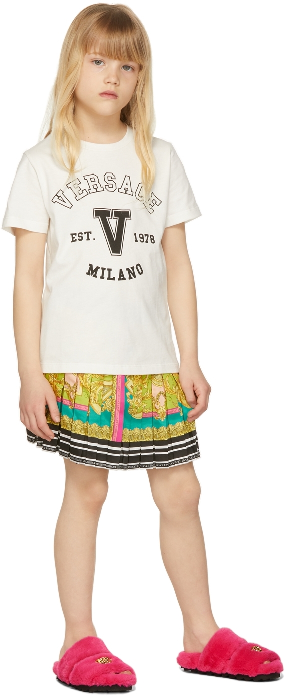 Versace Kids Multicolor Barocco Goddess Skirt