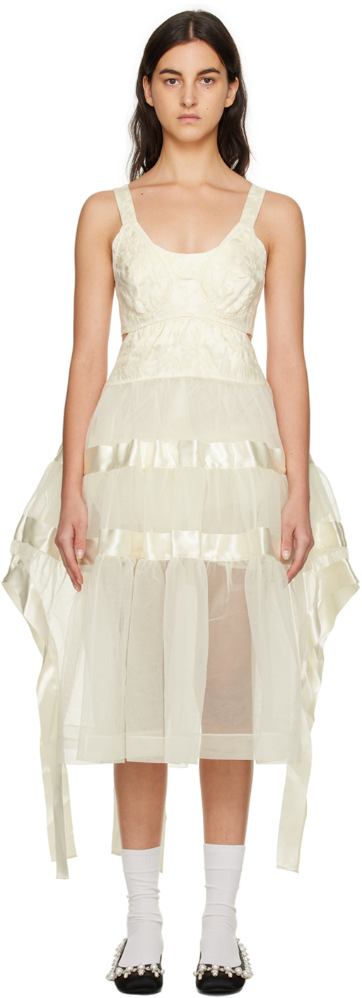Simone Rocha Off-White Tiered Dress