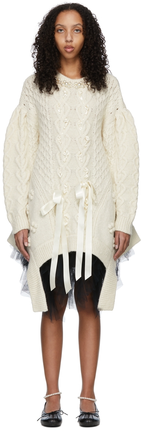 Simone Rocha Off-White Alpaca Wool Sweater