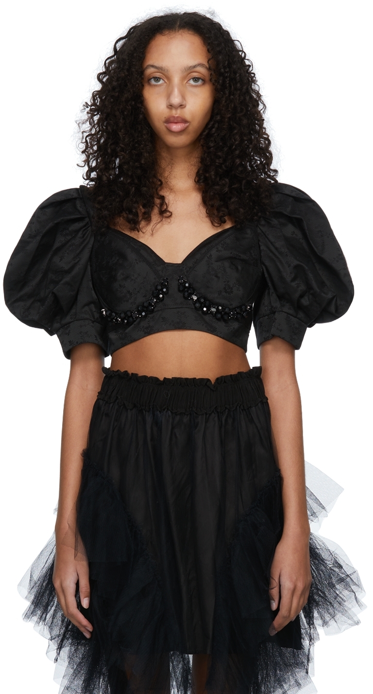 Simone Rocha Black Puff Sleeve Shirt