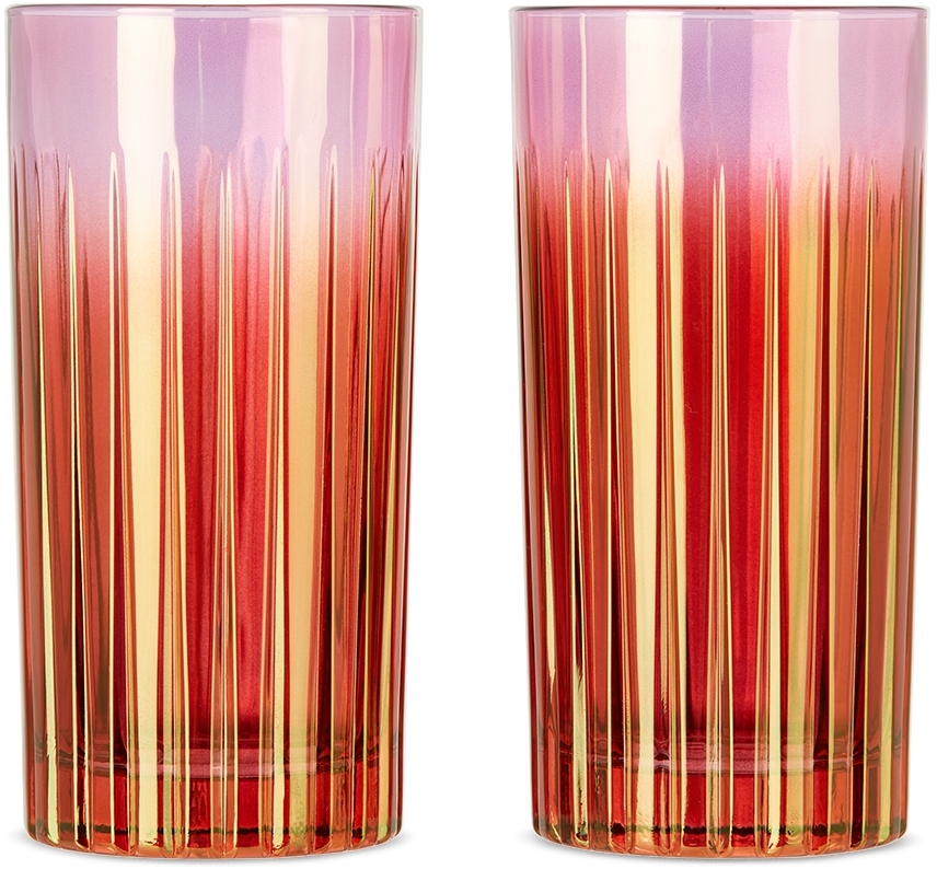 Luisa Beccaria Pink Shaded Stemmed Water Glasses, Set of 2 - Bergdorf  Goodman