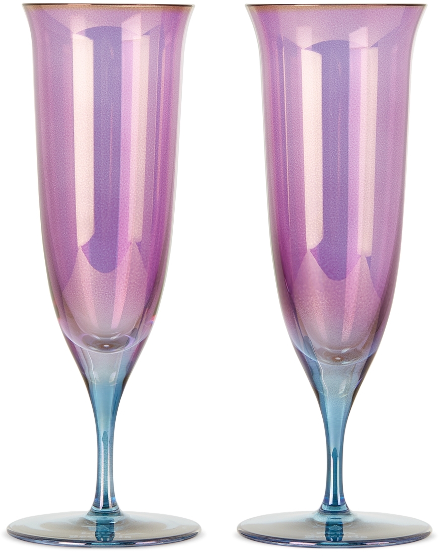 Luisa Beccaria Blue Shaded Stemmed Water Glasses, Set of 2 - Bergdorf  Goodman