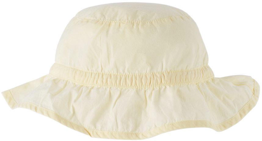 Tinycottons Kids Yellow Frilled Bucket Hat In J13 Pastel Yellow