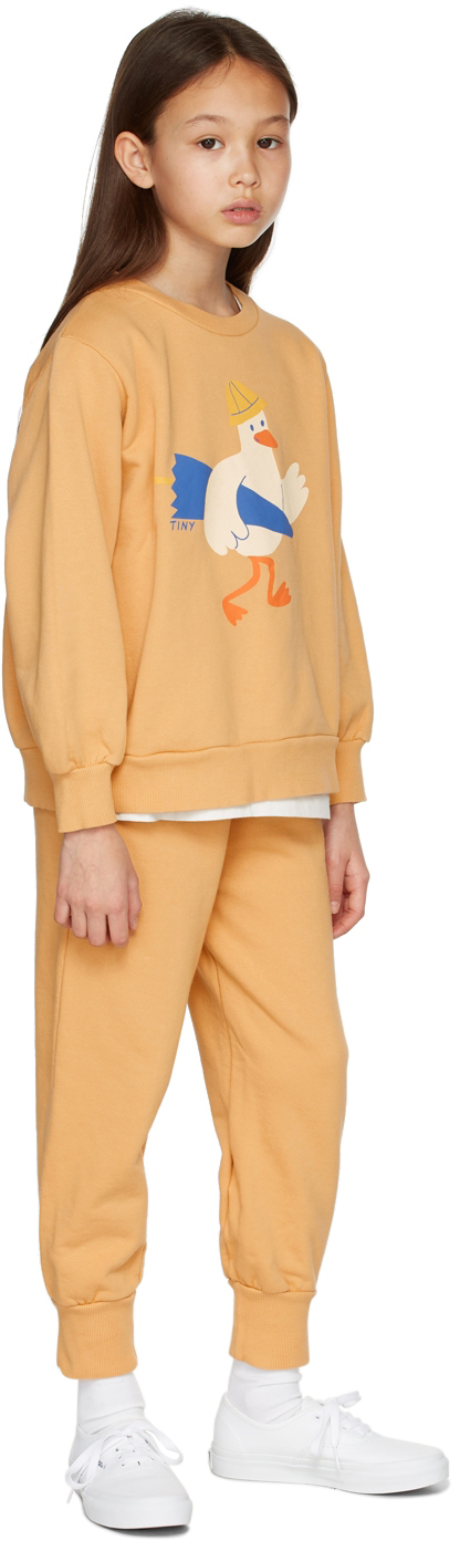Tinycottons Kids Orange Beach Goose Sweatshirt In J34 Almond/light Cre