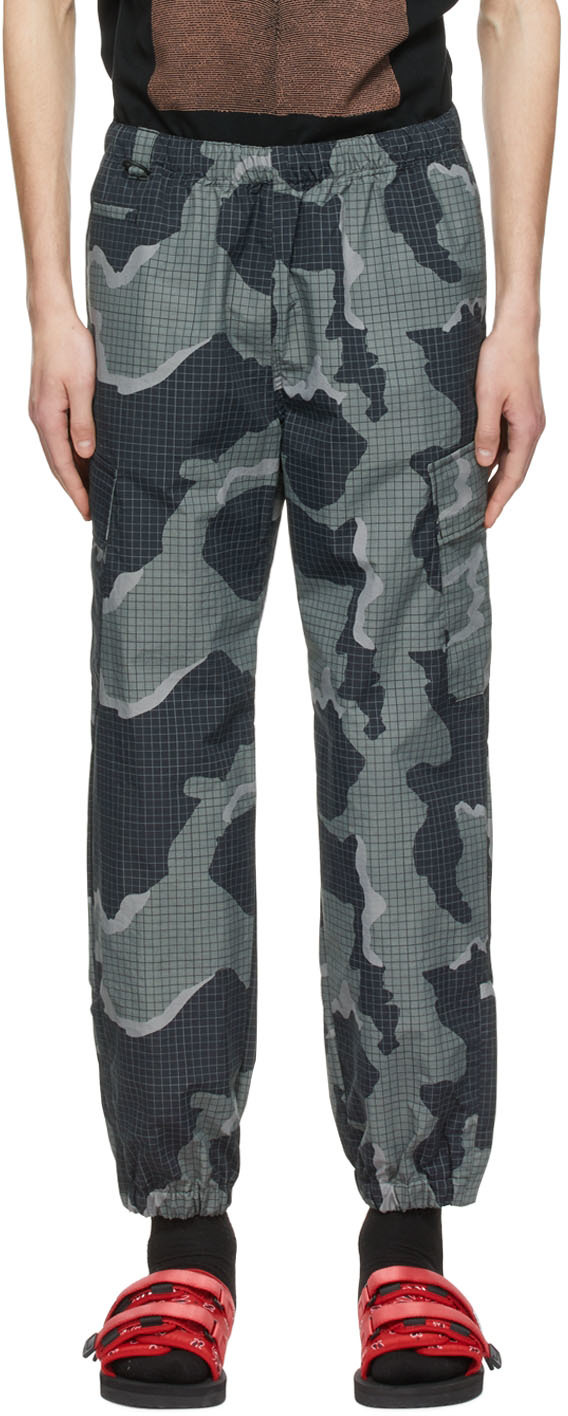 Gray Nylon Cargo Pants