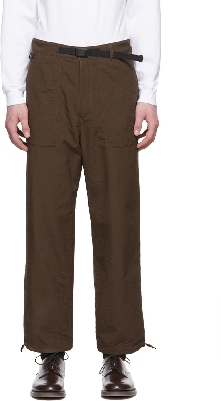 UNDERCOVER BROWN NYLON LOUNGE PANTS