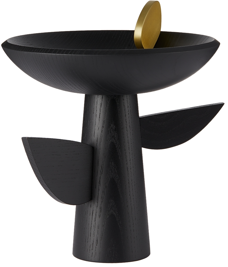 L'objet Black Kelly Behun Edition Leaf Bowl In Black, Gold