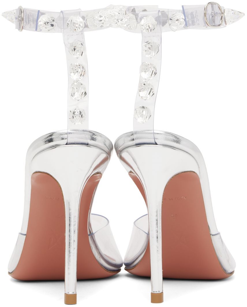Shop Amina Muaddi Transparent Julia Glass Heels