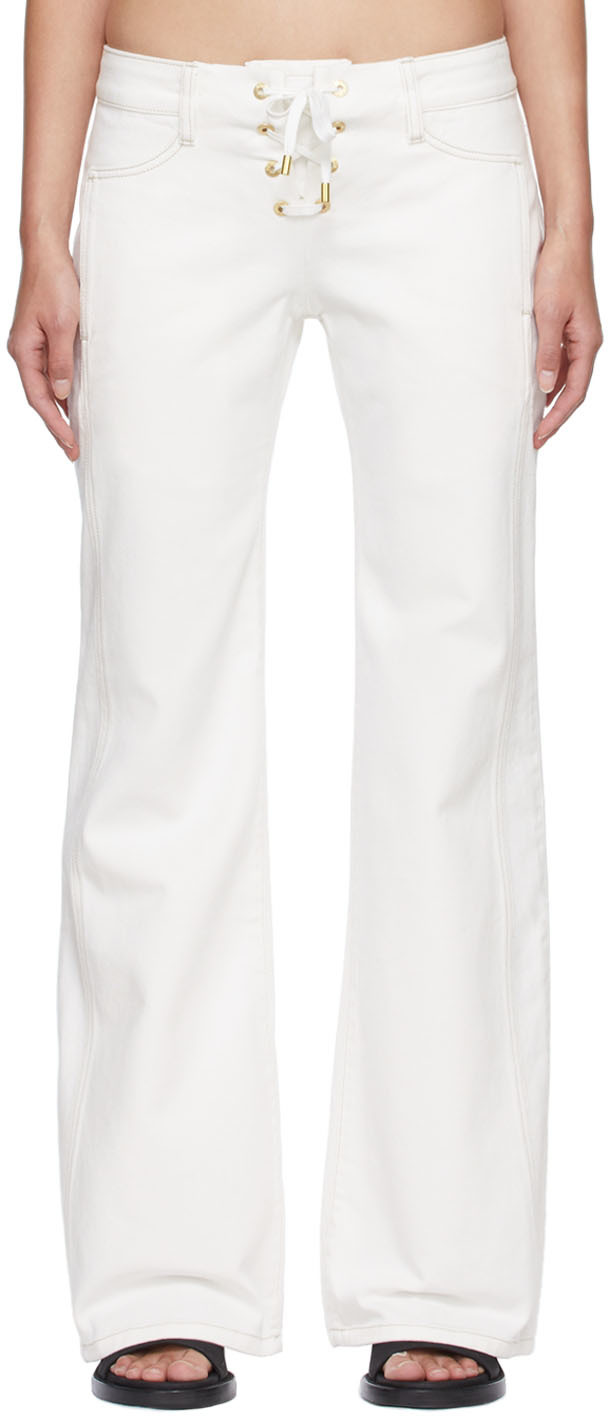 Dion Lee White Laced Jeans
