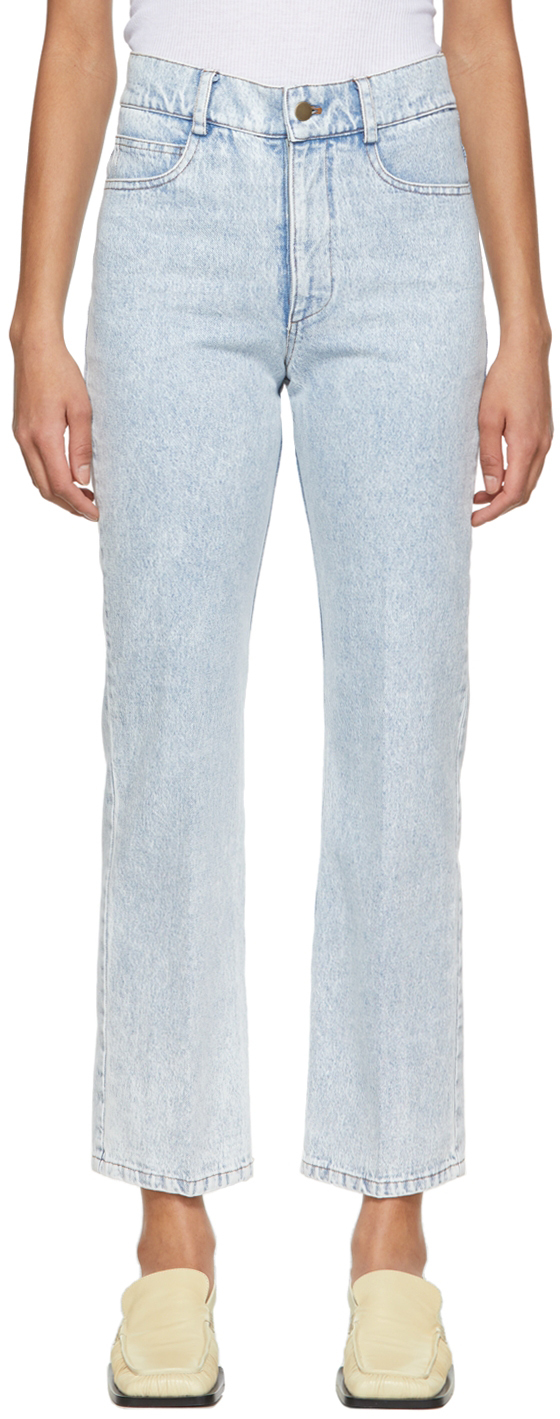 Ssense Femme Vêtements Pantalons & Jeans Jeans Taille haute Jean à taille haute blanc Daphne Stovepipe 