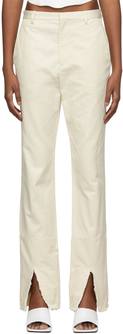 Dion Lee Off-White Split Frayed Trousers
