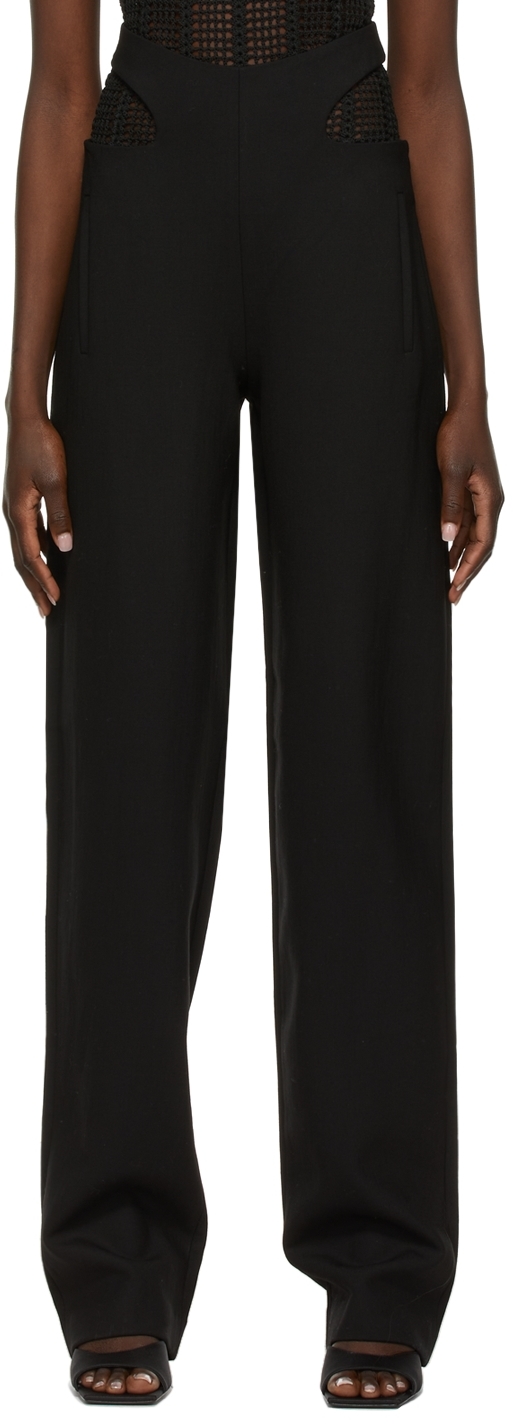Dion Lee Black Y-Front Trousers
