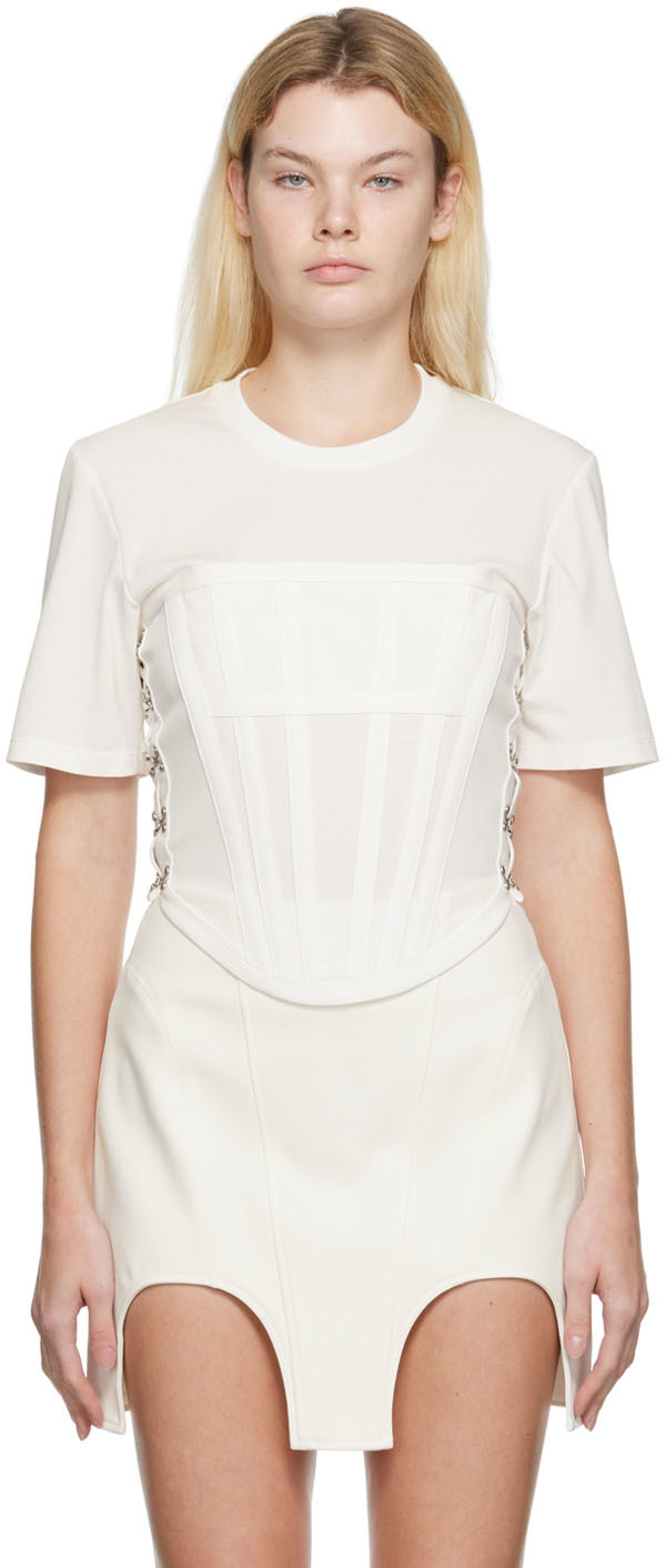 Off-White Corset T-Shirt by Dion Lee on Sale
