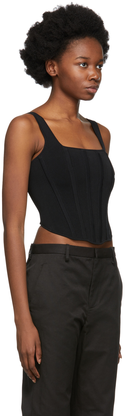 white christmas dresses Dion Lee Black Pointelle Knit Corset Midi Dress - BOPF main image 0