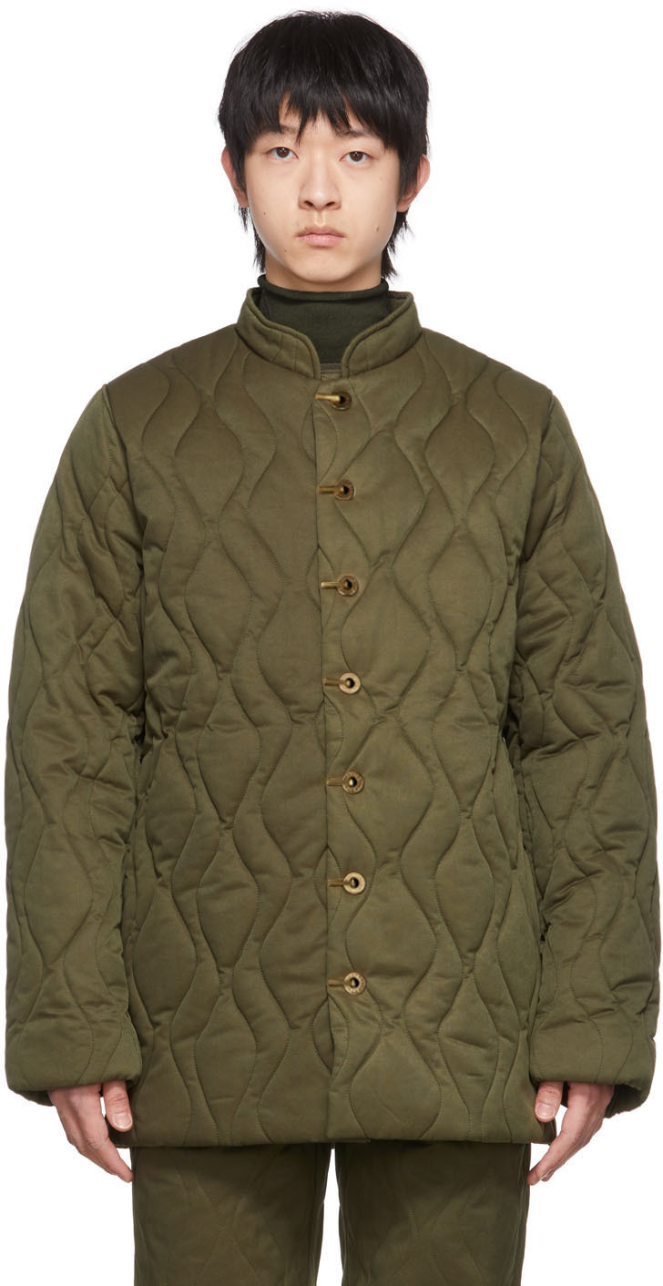 Green Wave Quilted Liner Jacket