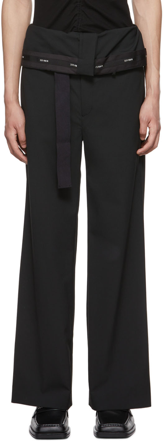 Dion Lee Black Foldover Trousers