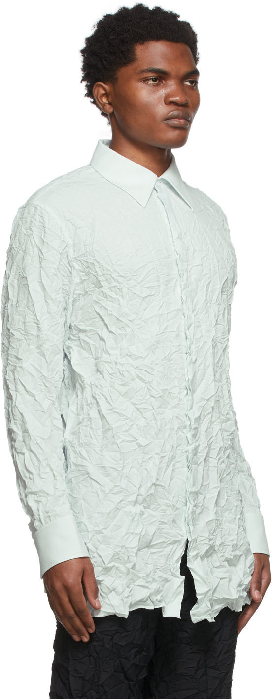 Dion Lee Blue Crinkle Shirt In Clear Blue