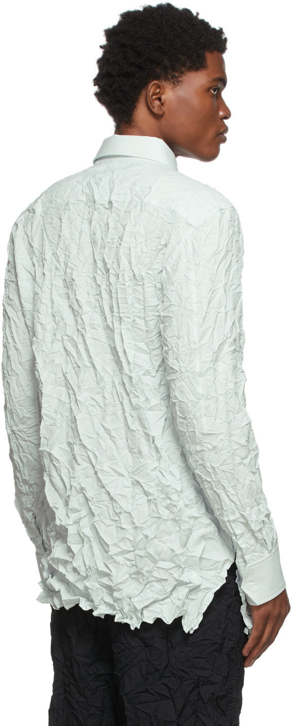 Dion Lee Blue Crinkle Shirt In Clear Blue