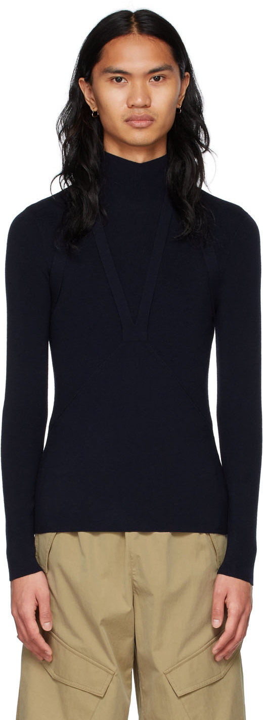 Navy Wool Turtleneck