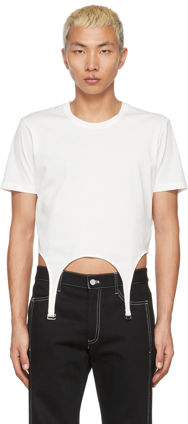 T-shirt blanc cassé à porte-jarretelles Ssense Homme Vêtements Sous-vêtements Porte-jarretelles 