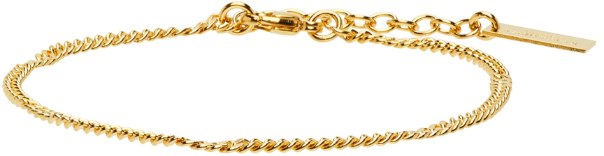 Saint Laurent Gold Curb Chain Bracelet