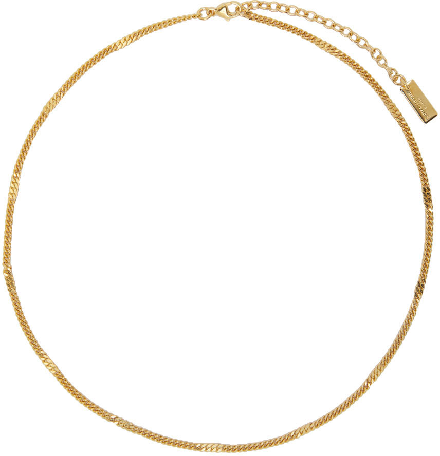 Saint Laurent Gold Curb Chain Necklace