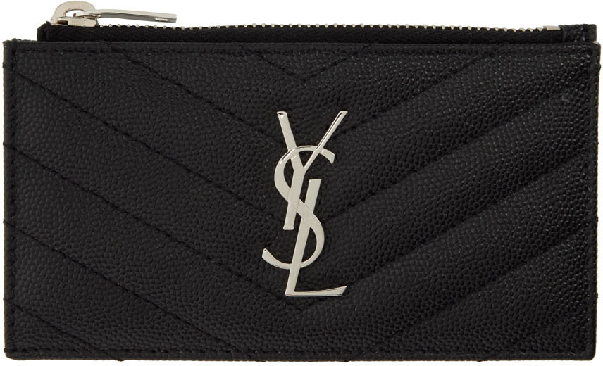 ysl card holder with zipper