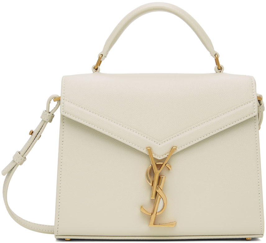 Saint Laurent Off-White Mini Cassandra Top Handle Bag