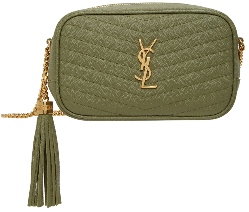 Saint Laurent Lou Quilted Camera Bag in Green