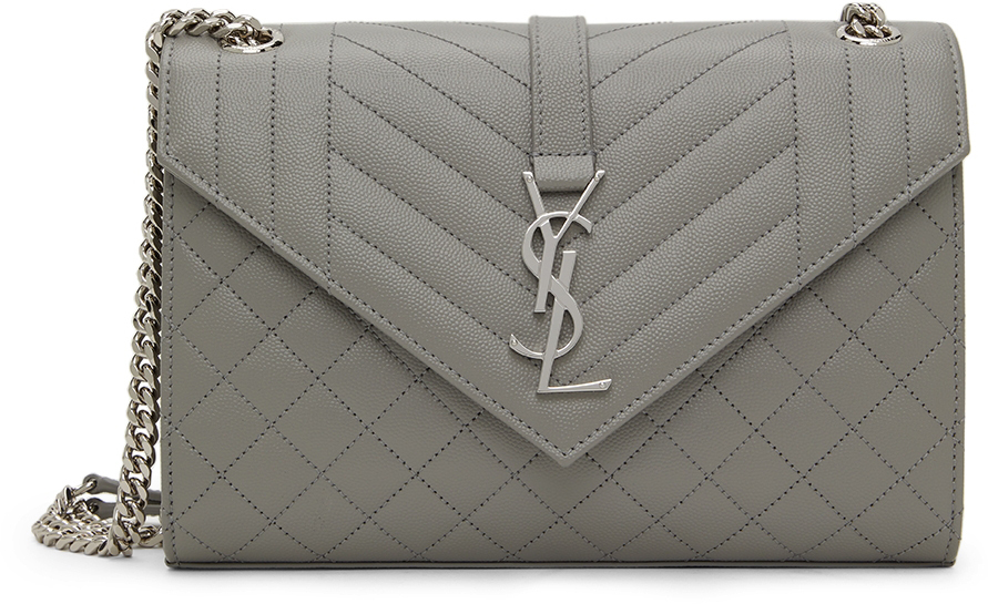 grey ysl envelope bag