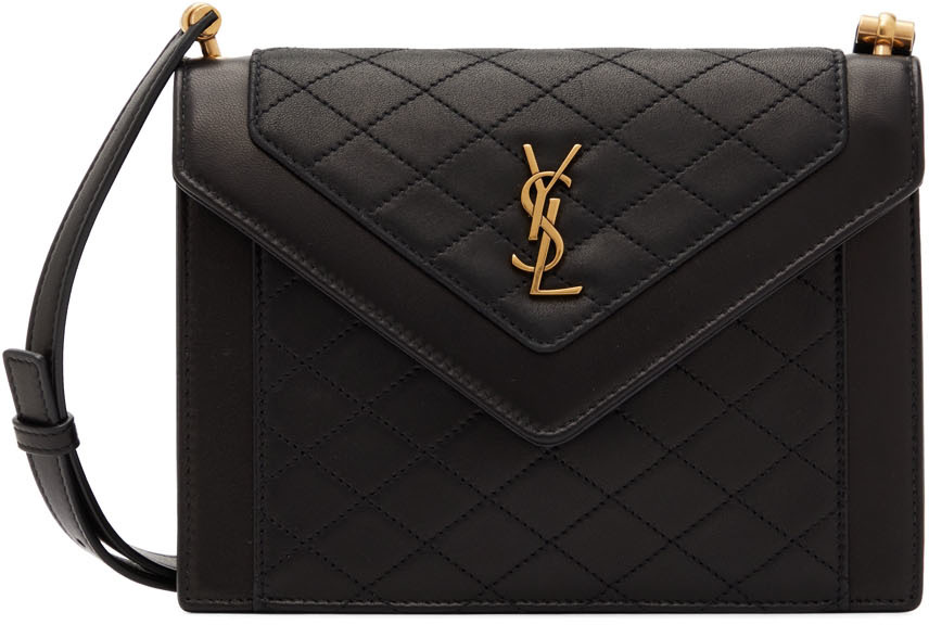 ysl leather bag black