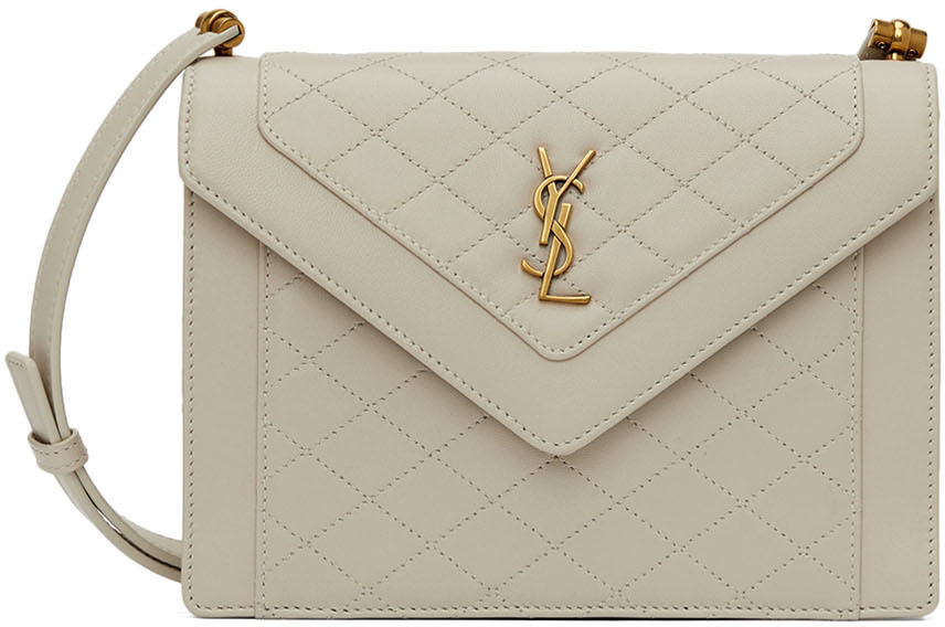 Saint Laurent Off-White Mini Quilted Gaby Shoulder Bag