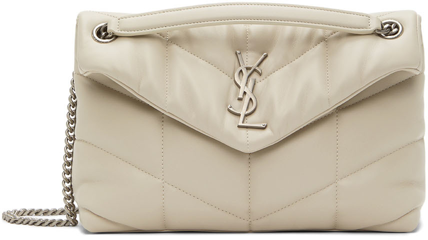 Saint Laurent Off-White Small Puffer Shoulder Bag