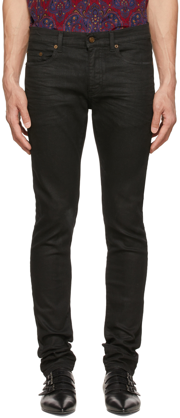 Black Skinny Coated Denim Jeans