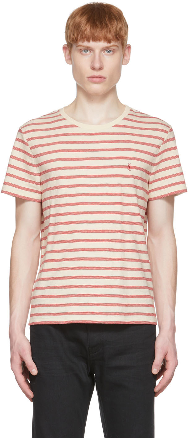 Saint Laurent Beige Cotton T-Shirt