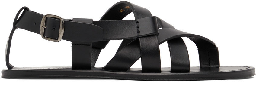 SAINT LAURENT Culver Suede Flat Sandals 