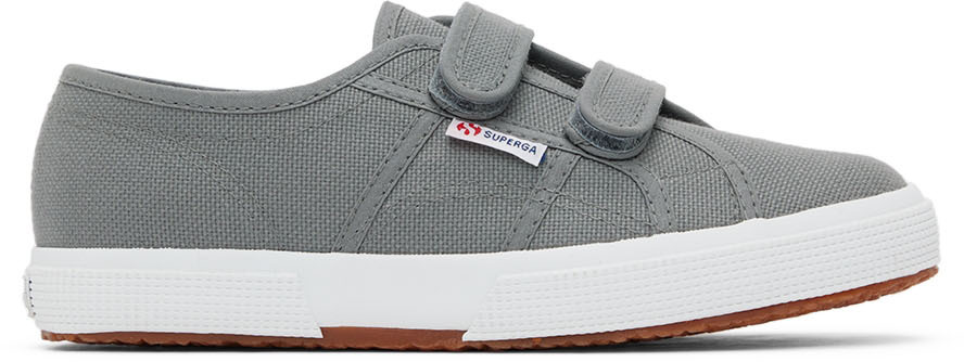 Superga Kids Grey Classic Velcro Sneakers In 612 Sage Grey