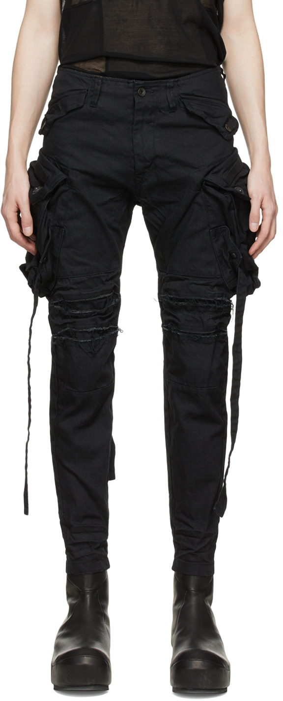 Julius Black Cotton Cargo Pants | Smart Closet