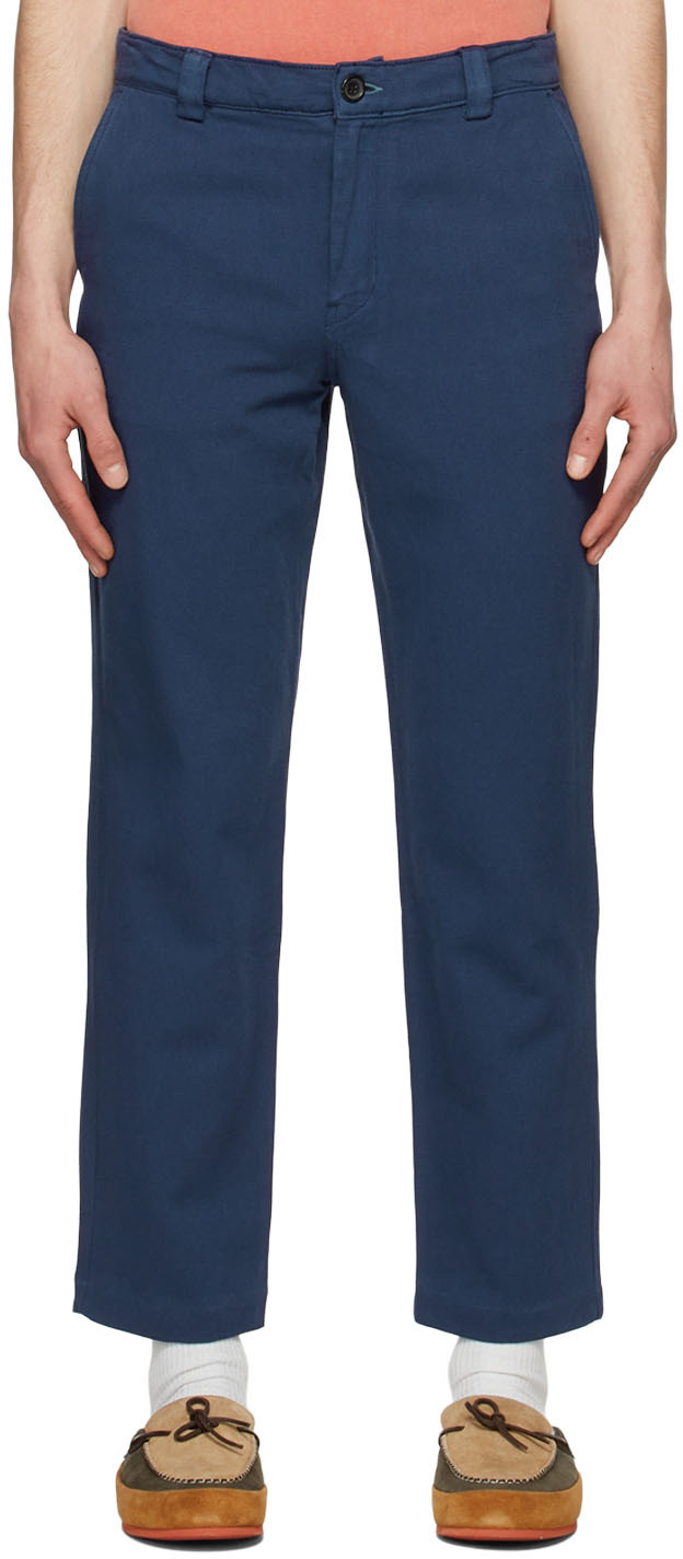 PS by Paul Smith: Navy Cotton Trousers | SSENSE Canada
