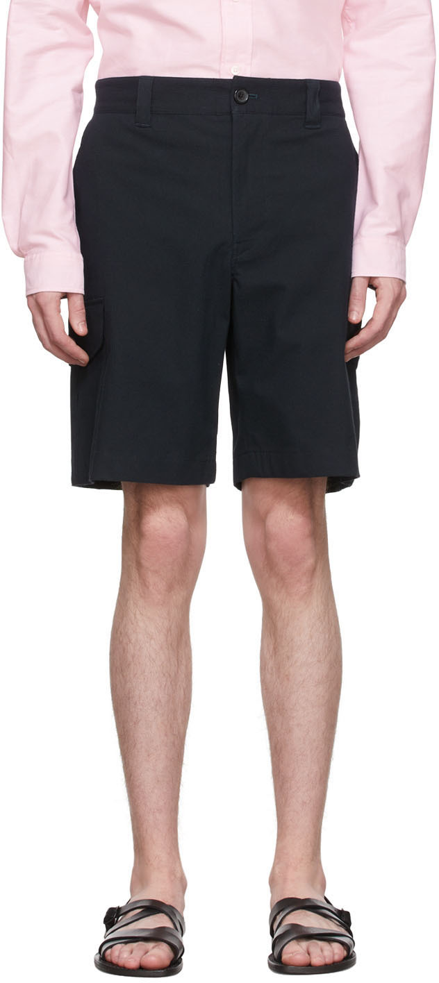 Ps By Paul Smith Navy Cotton Shorts In 49 Blues