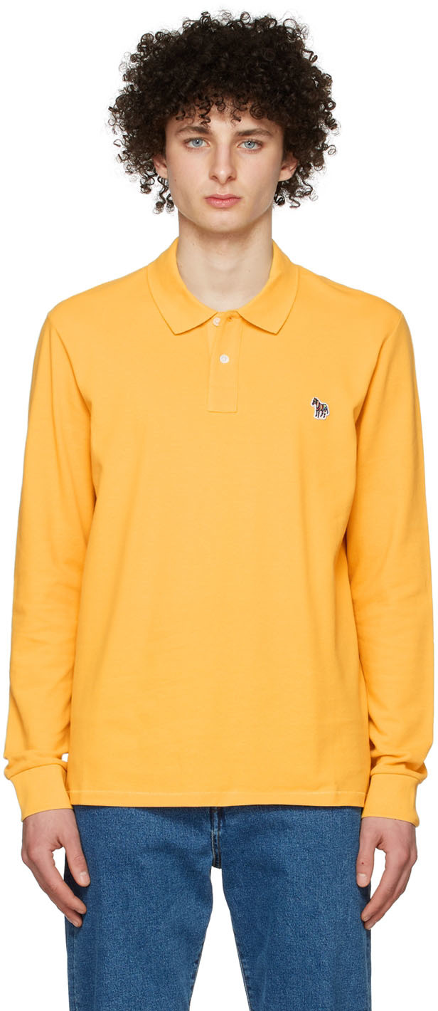 PS by Paul Smith: Yellow Organic Cotton Long Sleeve Polo | SSENSE UK