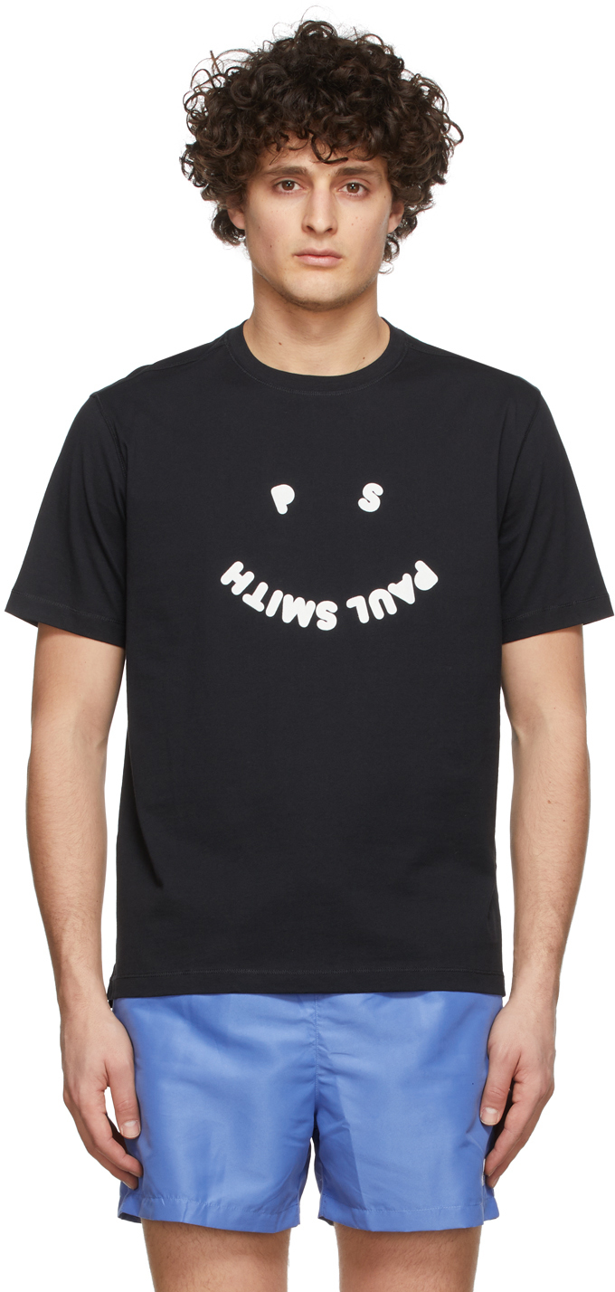 PS by Paul Smith Black Happy Logo T-Shirt
