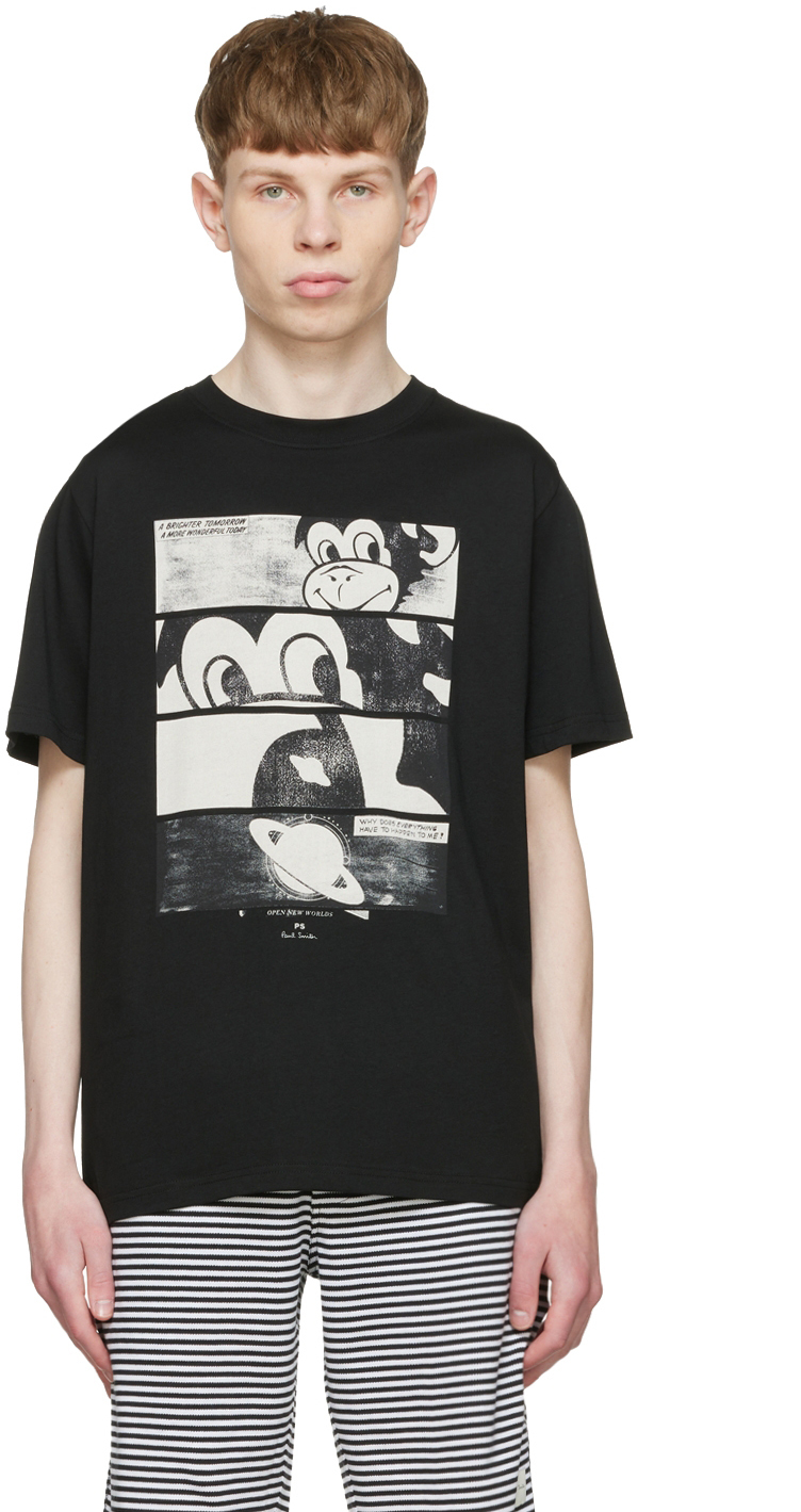 PS by Paul Smith Black Cotton T-Shirt
