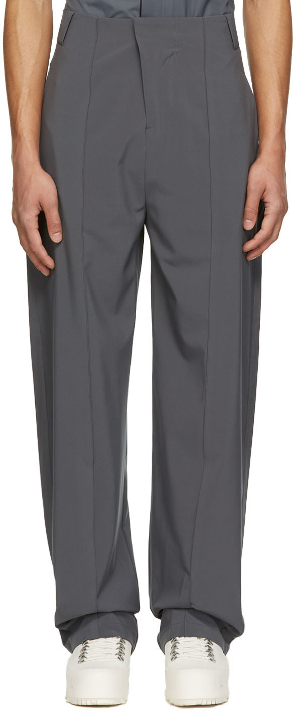 Hyein Seo: Grey Polyester Trousers | SSENSE Canada